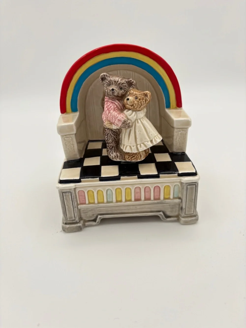 Vintage Otagiri Japan Teddy Bear Music Box Dancing Bears Diner - Picture 14 of 16